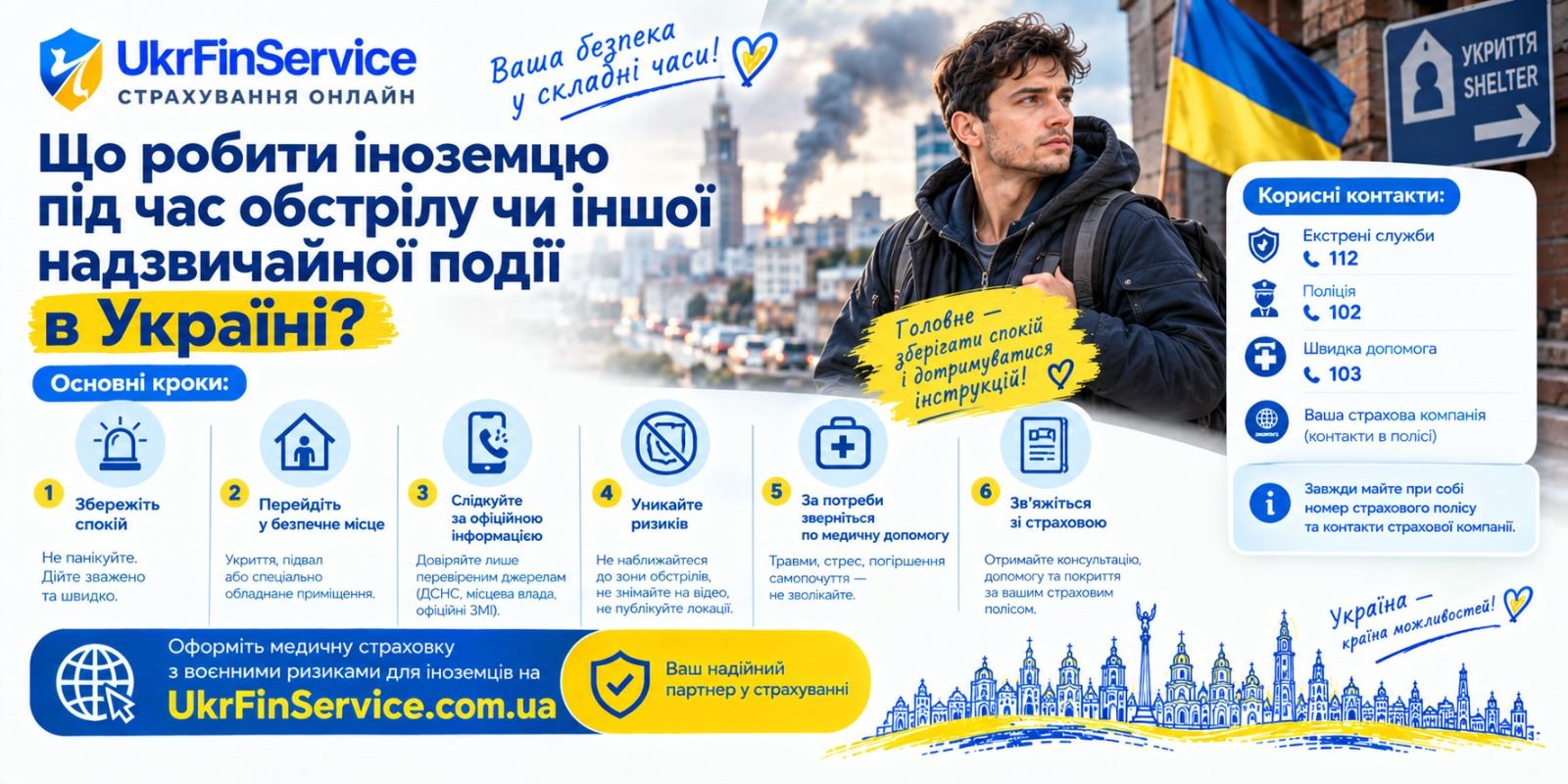 Що робити іноземцю під час обстрілу чи іншої надзвичайної події в Україні