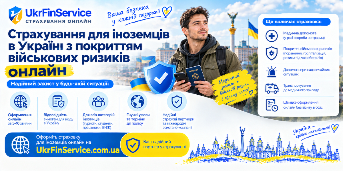 Страхування військових ризиків для іноземців в Україні: медичний захист та оформлення онлайн